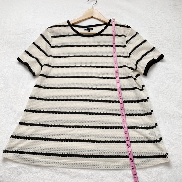 Black & White Semi Sheer Knit Top - Picture 3 of 9